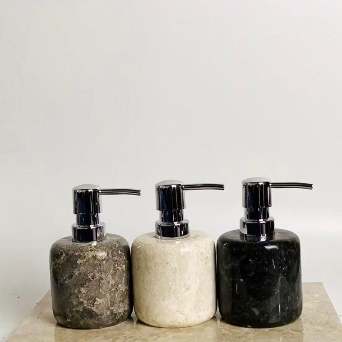 Japandi Marble Soap Dispenser | Wabi Sabi Bathroom Decor | Shampoo Bottle | Handmade Stone Bathroom Accessory
