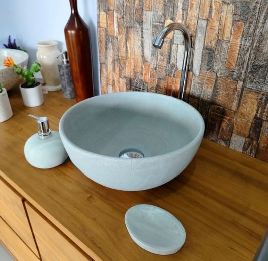 Round Green Limestone Vanity Top Basin Natural Stone Basin Modern Hand Sink Custom Marble Vanity Vessel Sinks for Luxury Bathroom