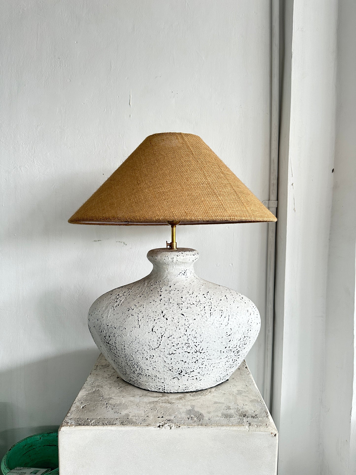 White Washed Terracota Style Lampshade | Wabi Sabi Japandi Coastal Inspired Table Lamp / Lamp Shade / Light Shade for Bedside & Living Room