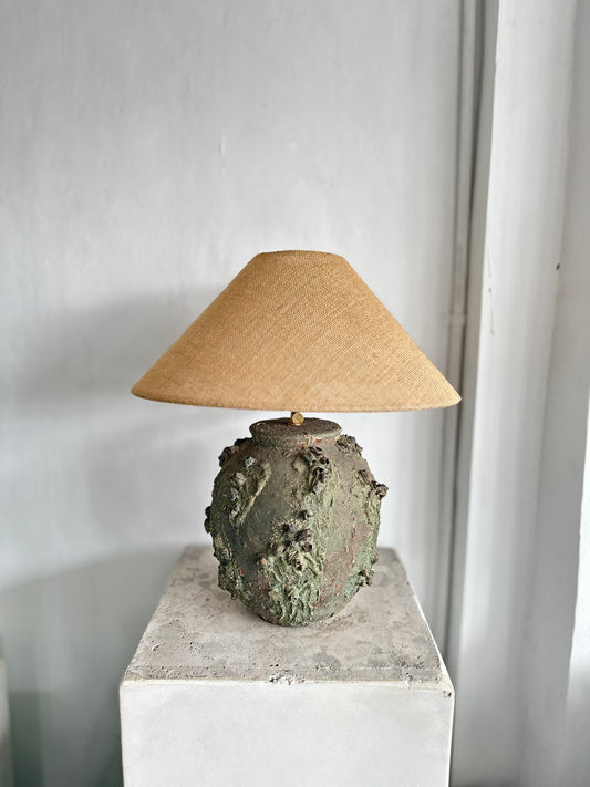 Rustic Terracotta Style Bedside Table Lamp | Organic Modern Table Light | Wabi Sabi / Japandi Lamps