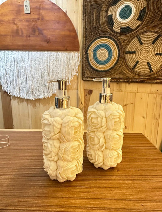 Sea Shell Soap Dispenser – Handmade Coastal Boho Bathroom Decor | Beach Decor | Housewarming Gift