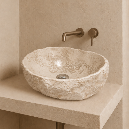 Rustic Vanity Marble Sink, Luxury Bathroom Stone Basin, Handmade Natural Stone Sink, Custom Washbasin