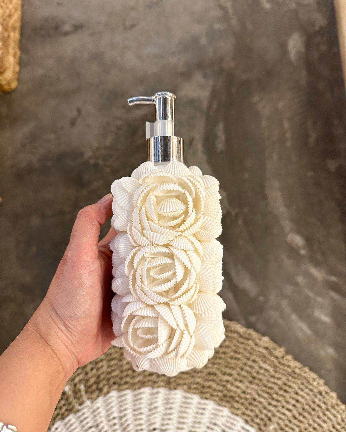 Sea Shell Soap Dispenser – Handmade Coastal Boho Bathroom Decor | Beach Decor | Housewarming Gift