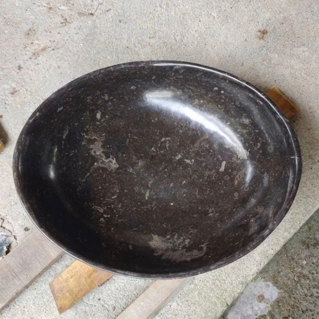 Natural Marble Oval Vessel Sink - Luxury Bathroom Vanity Basin, Handmade Stone Wash Bowl