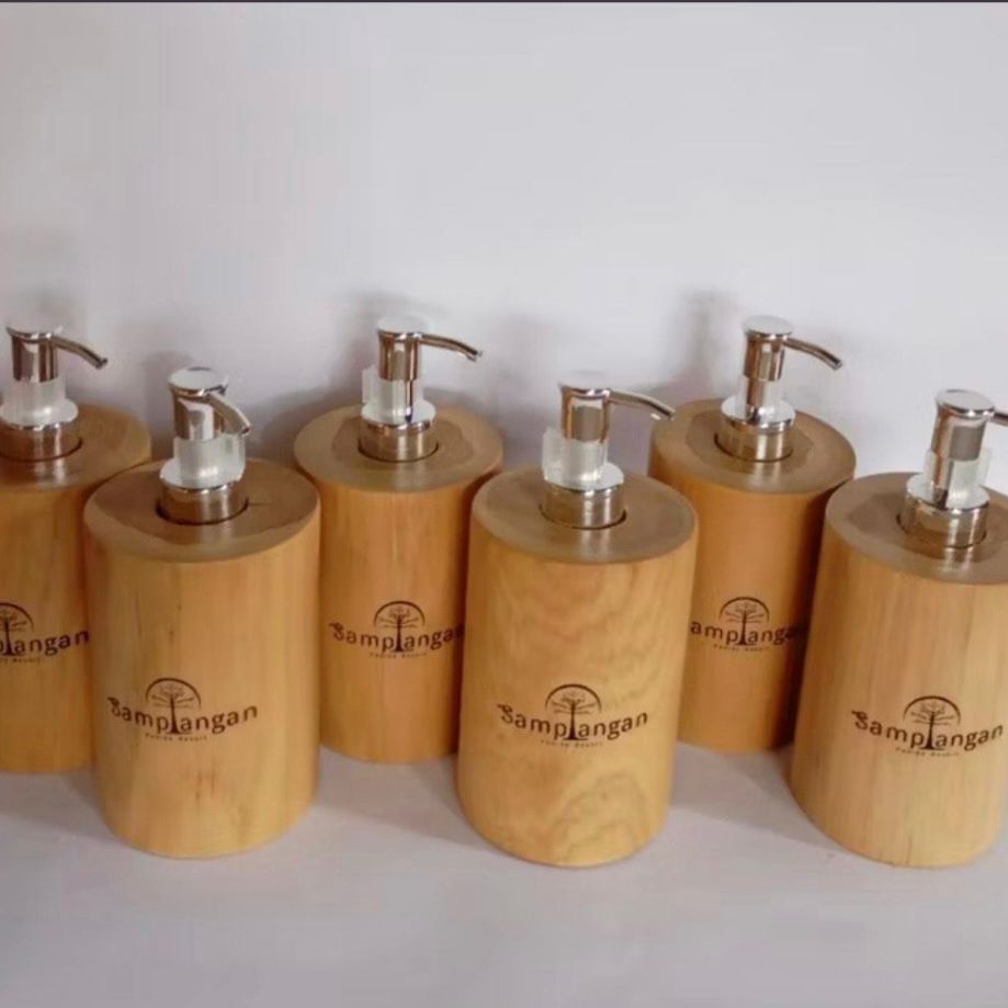 Teak Wood Soap Dispenser – Personalized Bathroom Accessories, Natural Wooden
