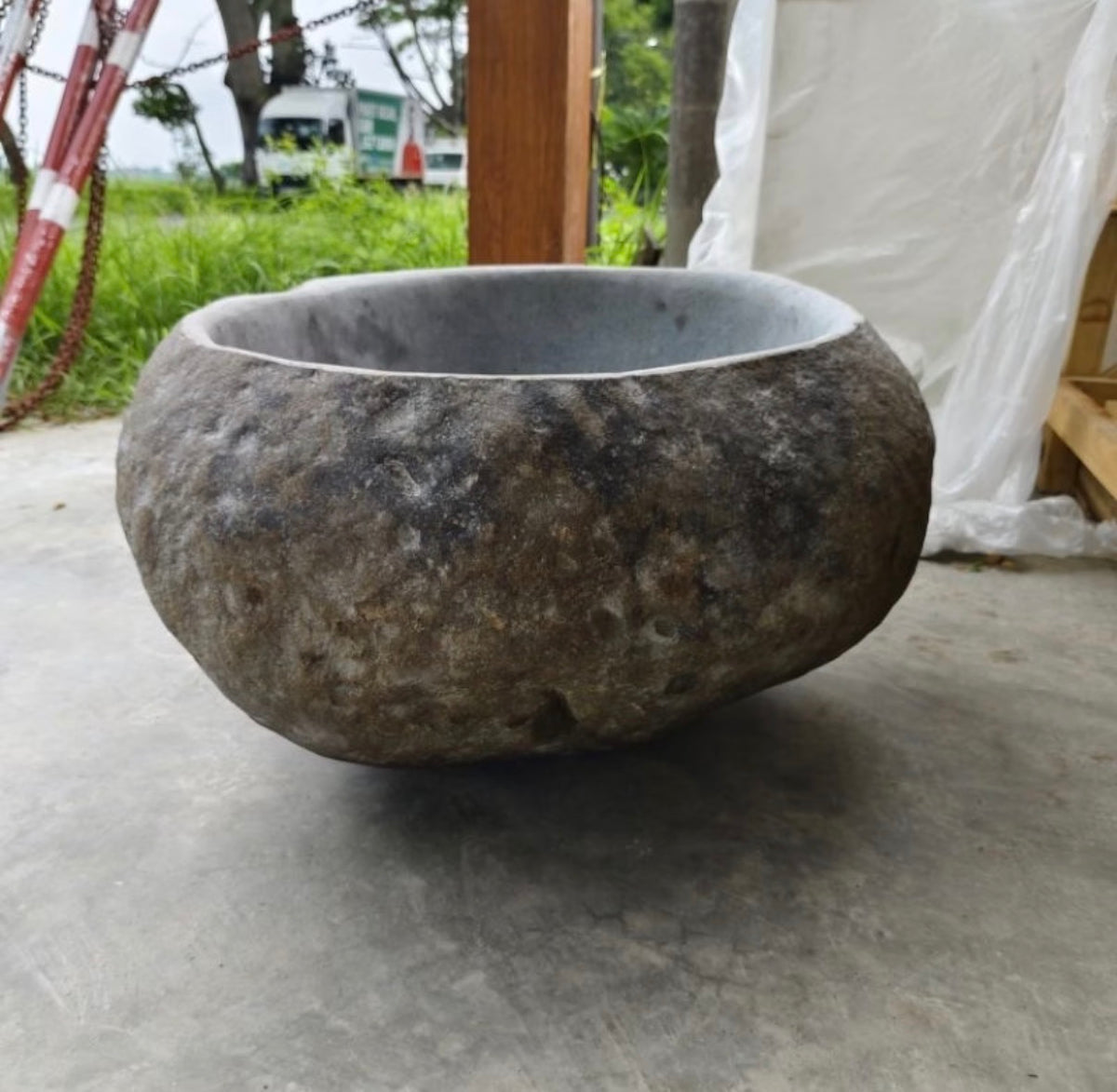 Extra Large Natural River Stone Vessel Sink | Rustic Bathroom Basin | Handmade Stone Sink | Vanity Top Basin | Wabi Sabi Bathroom Sink