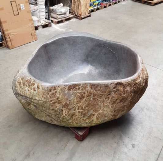 Extra Large Natural River Stone Vessel Sink | Rustic Bathroom Basin | Handmade Stone Sink | Vanity Top Basin | Wabi Sabi Bathroom Sink