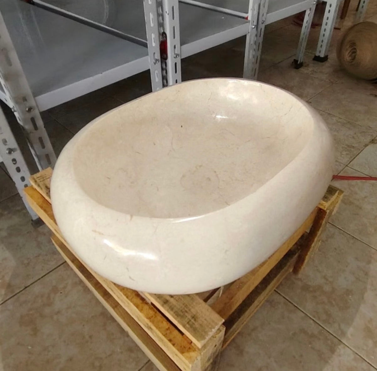 Round Beige Marble Vessel Sink  Custom Vanity Marble Sink  Handmade Carved Stone Vanity Top Basin