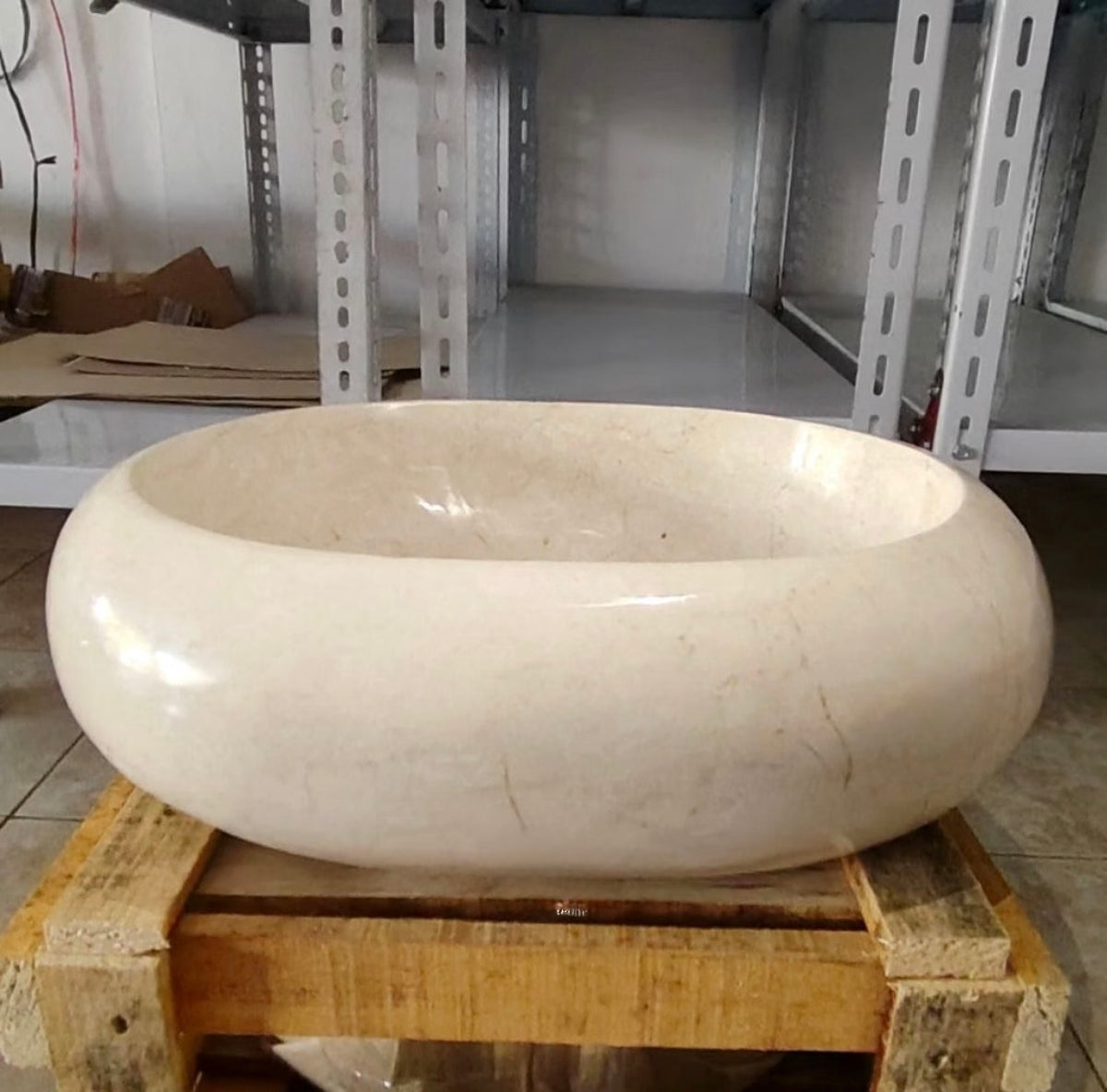 Round Beige Marble Vessel Sink  Custom Vanity Marble Sink  Handmade Carved Stone Vanity Top Basin