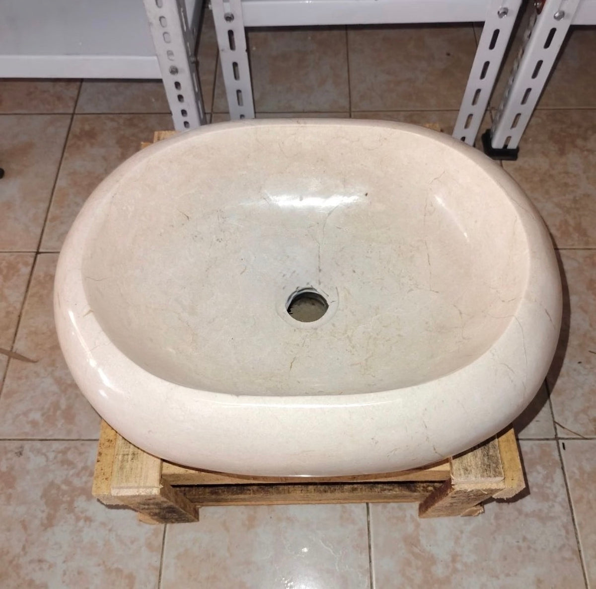 Round Beige Marble Vessel Sink  Custom Vanity Marble Sink  Handmade Carved Stone Vanity Top Basin