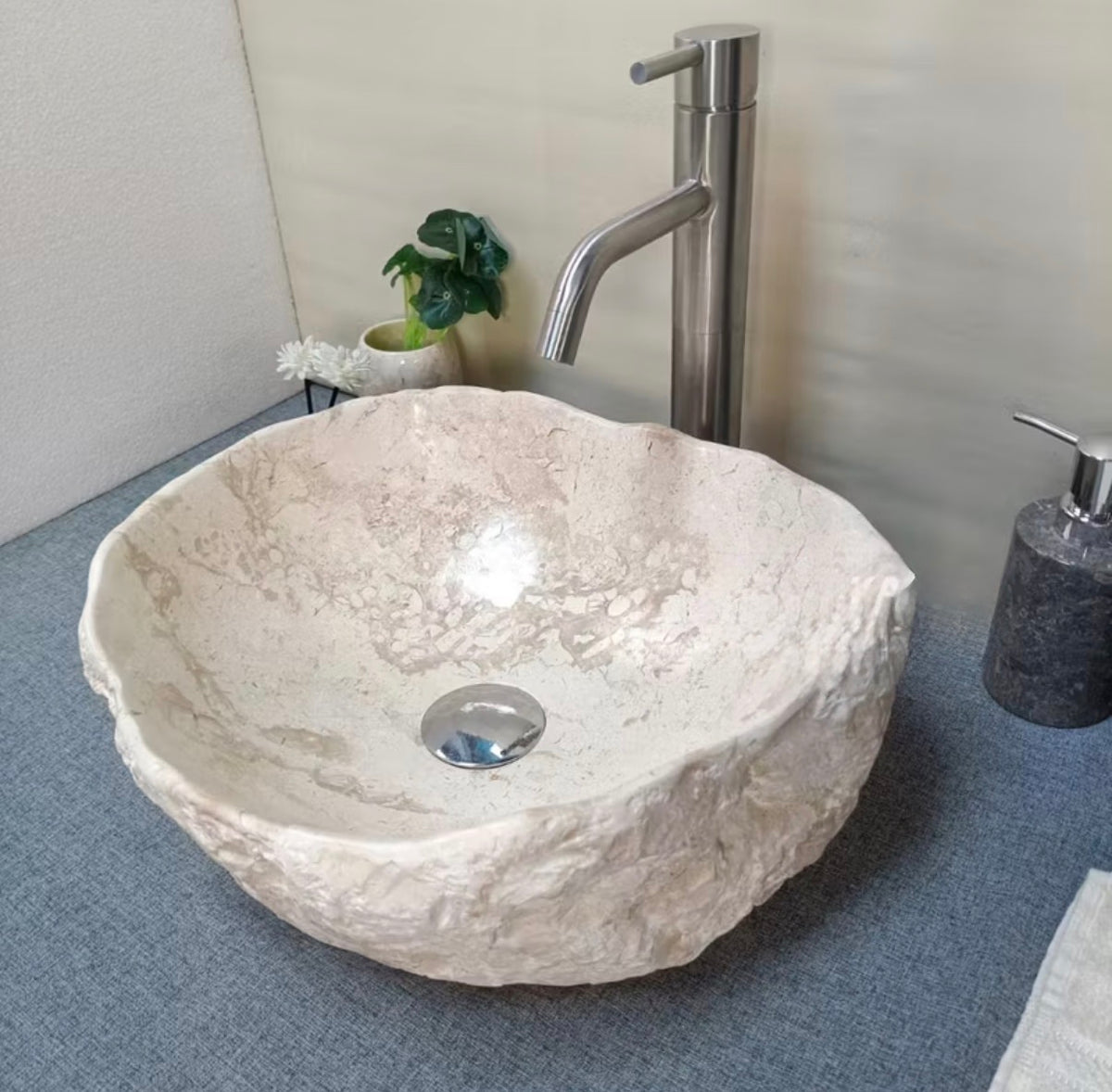 Rustic Vanity Marble Sink, Luxury Bathroom Stone Basin, Handmade Natural Stone Sink, Custom Washbasin