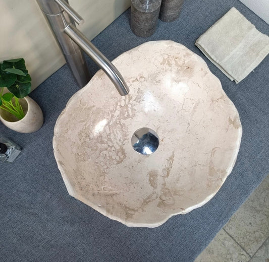 Rustic Vanity Marble Sink, Luxury Bathroom Stone Basin, Handmade Natural Stone Sink, Custom Washbasin