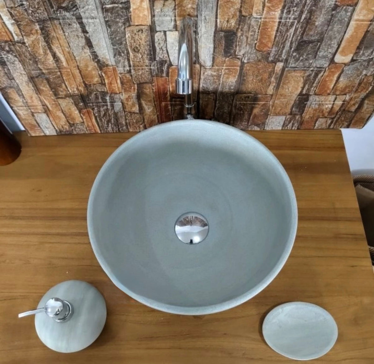 Round Green Limestone Vanity Top Basin  Natural Stone Basin  Modern Hand Sink  Custom Marble Vanity  Vessel Sinks for Luxury Bathroom