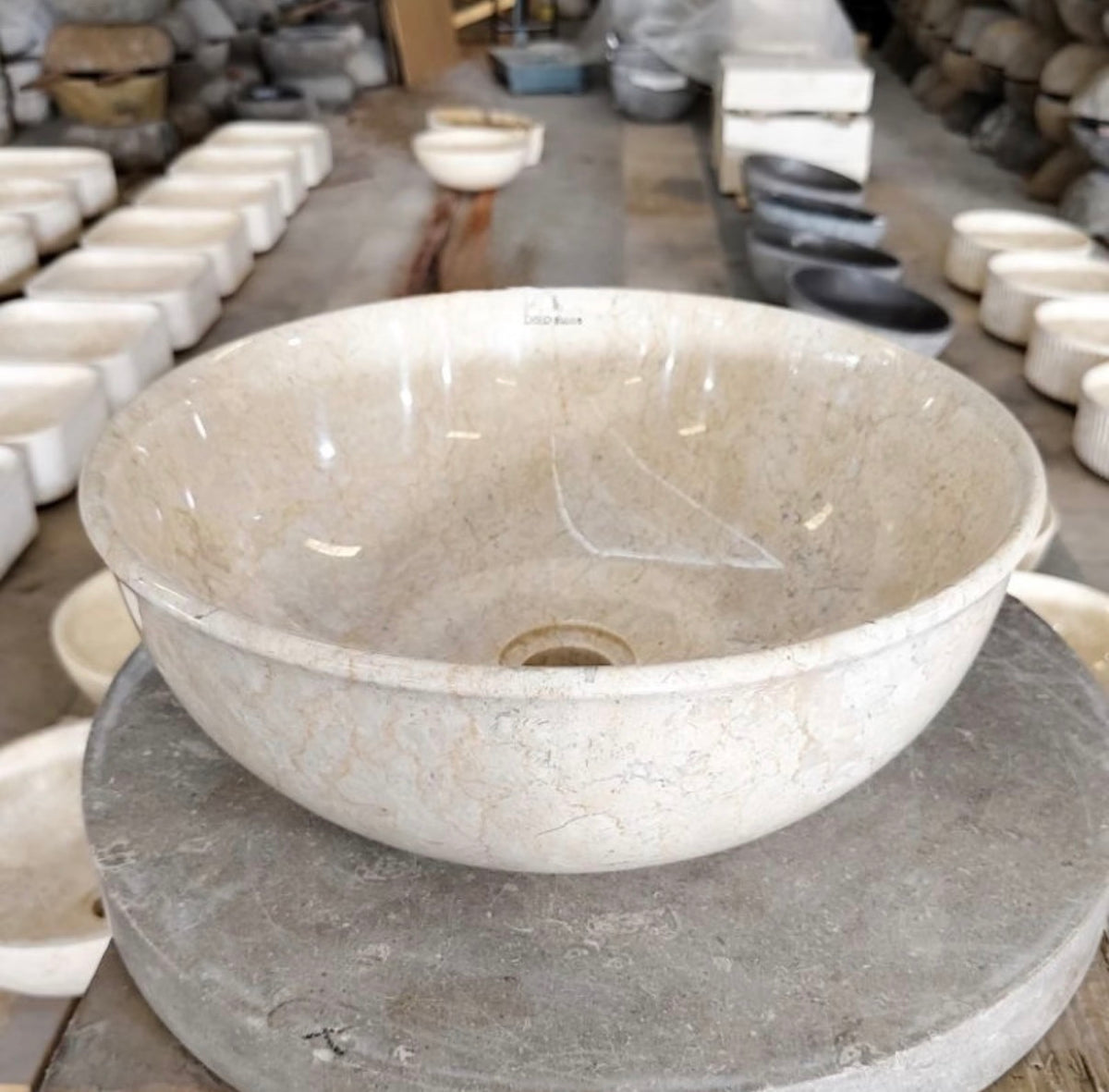 Round Vanity Marble Sink  Natural Stone Basin  Hand Sink  Custom Marble Vanity  Vessel Sinks for Modern & Luxury Bathroom