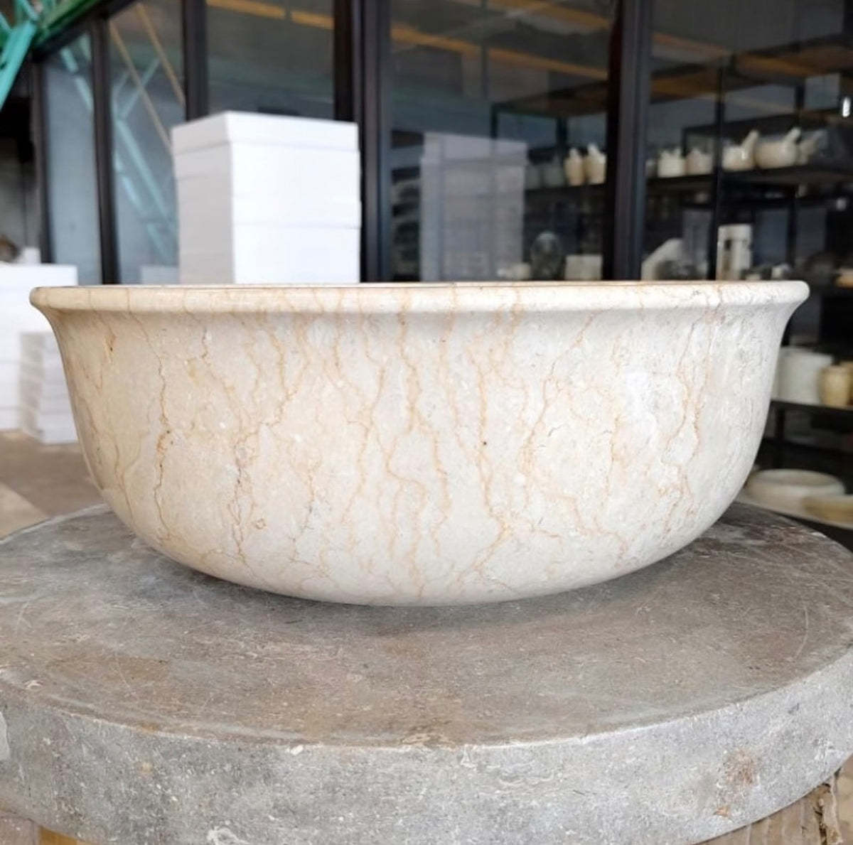 Round Vanity Marble Sink  Natural Stone Basin  Hand Sink  Custom Marble Vanity  Vessel Sinks for Modern & Luxury Bathroom