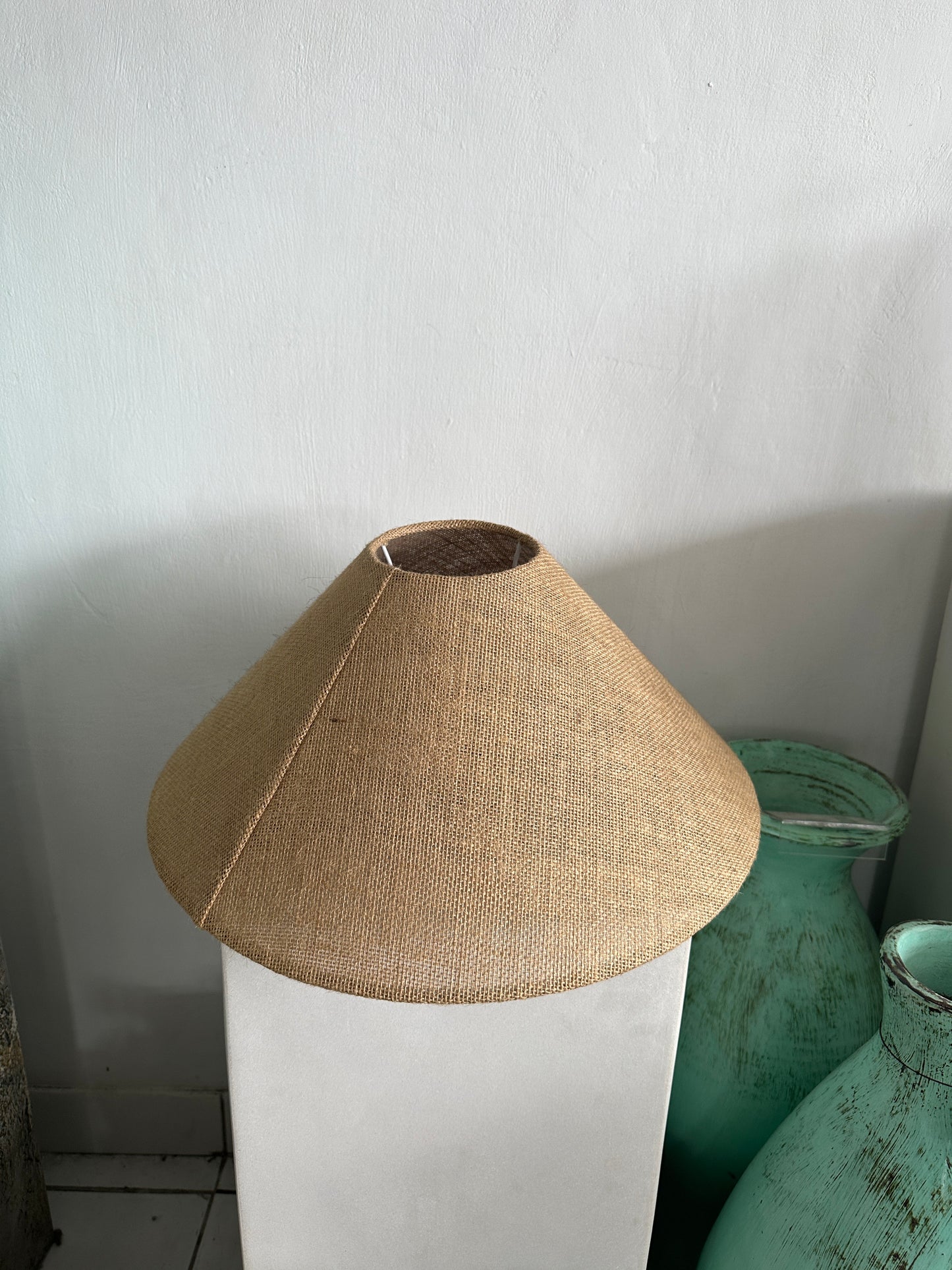 Wabi Sabi Terracotta Style Table Lamp | Earthenware Japandi Bedside Lamps for Living Room & Bedroom with Linen Lampshade