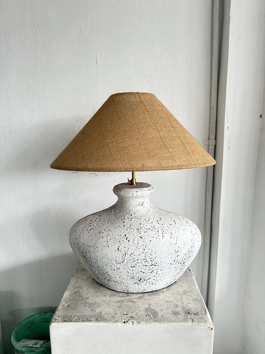 White Washed Terracota Style Lampshade | Wabi Sabi Japandi Coastal Inspired Table Lamp / Lamp Shade / Light Shade for Bedside & Living Room