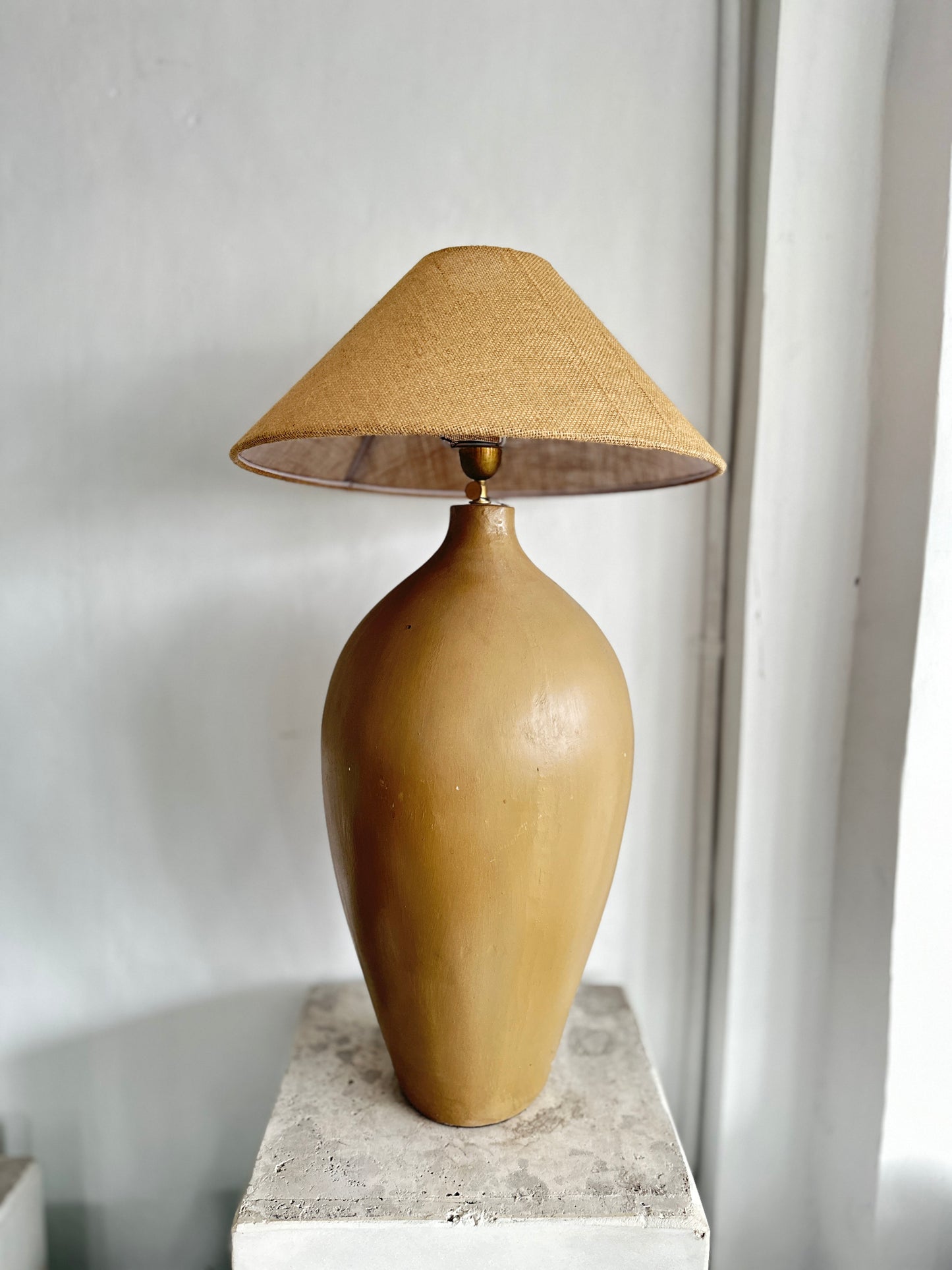 XL Rustic Beige Terracotta Style Lampshade | Japandi Wabi Sabi Inspired Nordic Bohemian Table Lamp, Lamp Shade, Light shade