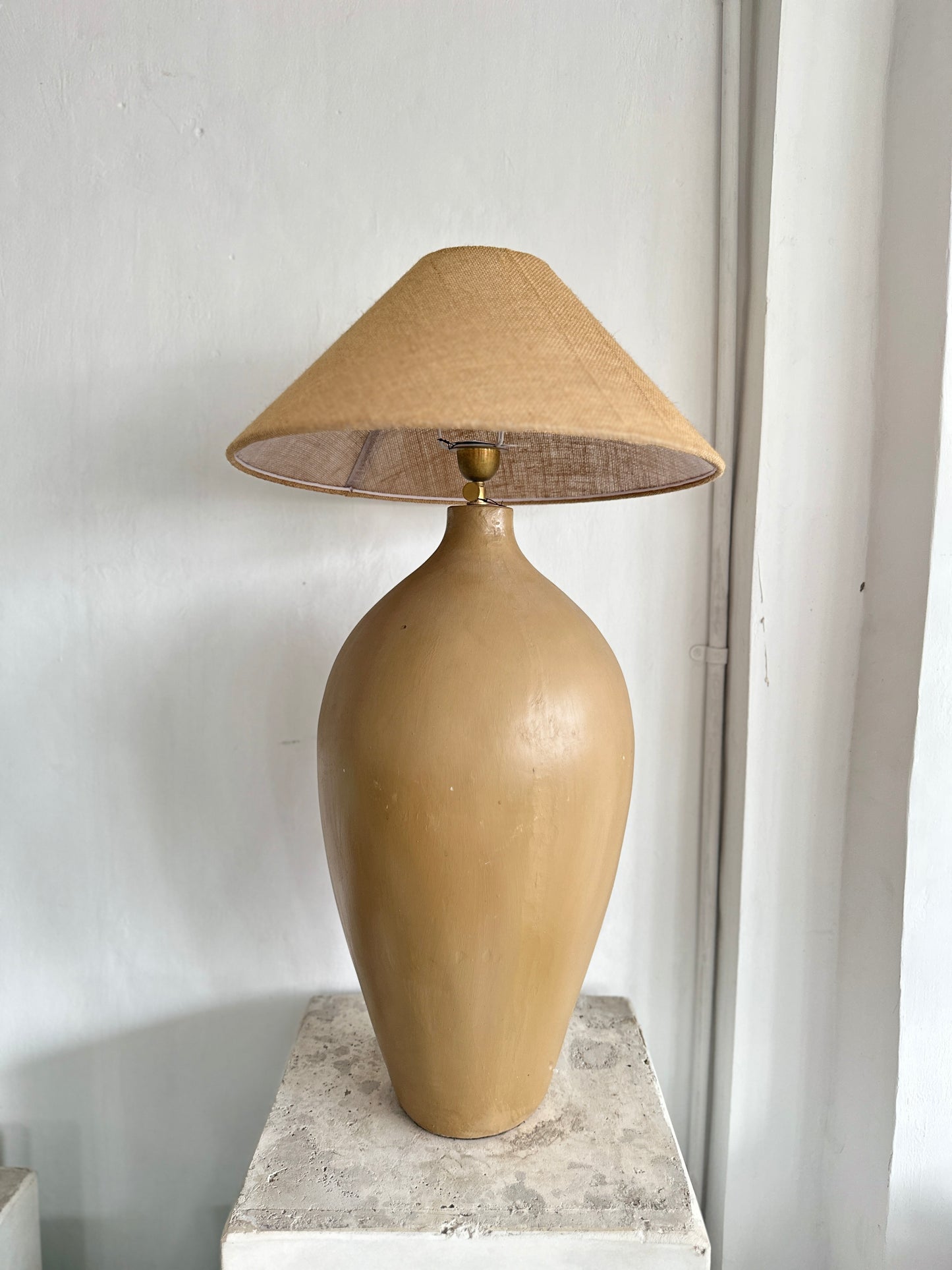 XL Rustic Beige Terracotta Style Lampshade | Japandi Wabi Sabi Inspired Nordic Bohemian Table Lamp, Lamp Shade, Light shade